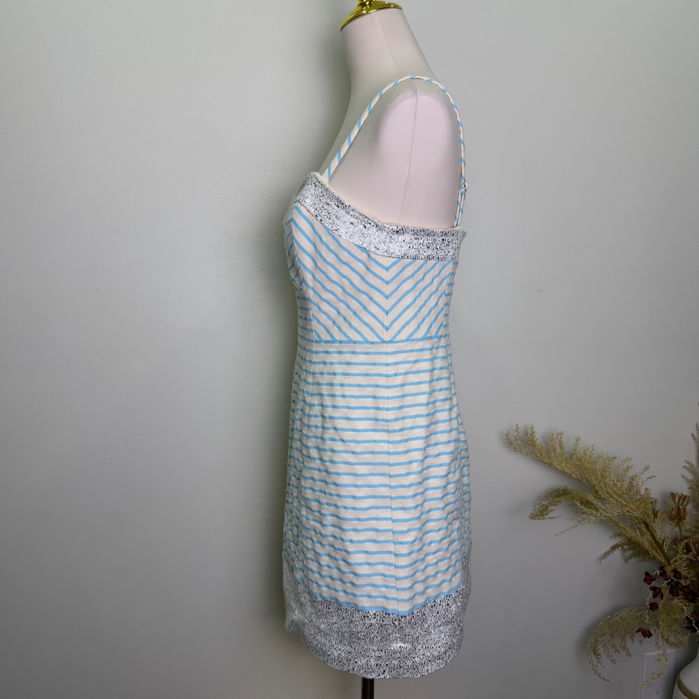 Lilly Pulitzer Remi Size 10 Striped Metallic Trim Cami Mini Dress - Picture 6 of 10